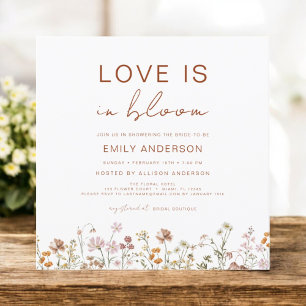 Invitación Boho Love in Bloom Wildflower Bridal Shower