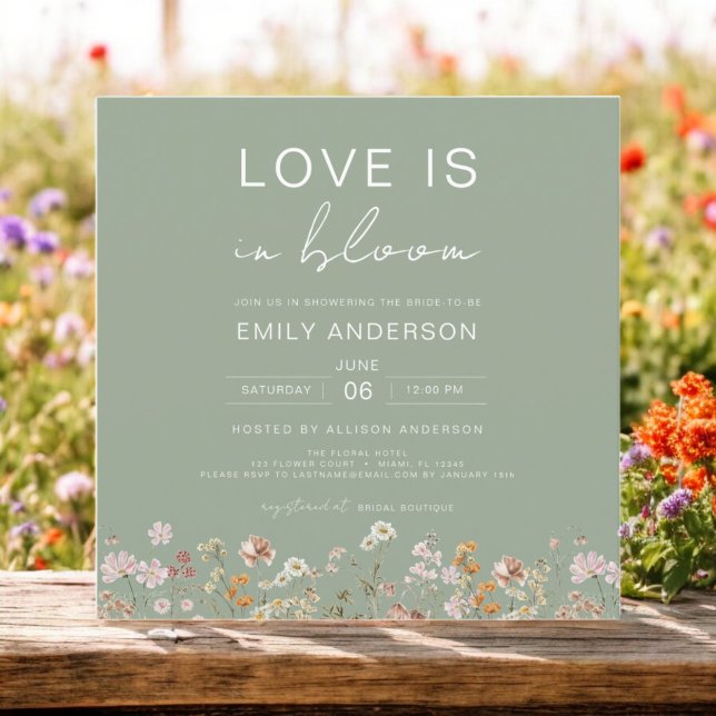 Invitación Boho Love in Bloom Wildflower Bridal Shower (Subido por el creador)