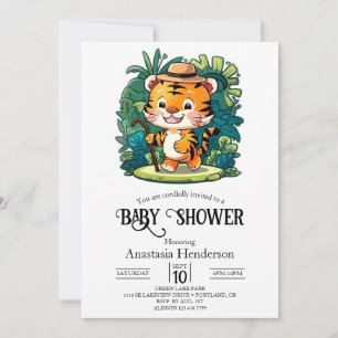 Invitación Boho Lovely Tiger Digital Baby Shower