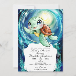 Invitación Boho Magic Ocean Turtle Baby Shower