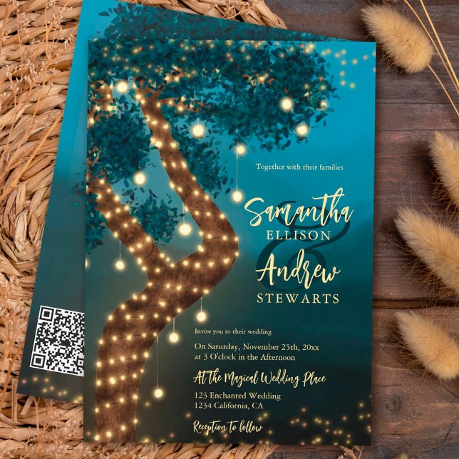 Invitación Boho magical enchanted forest woodland wedding (Subido por el creador)