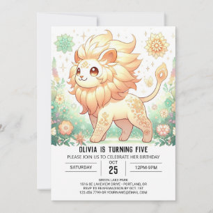 Invitación Boho Magical Leon Digital Birday