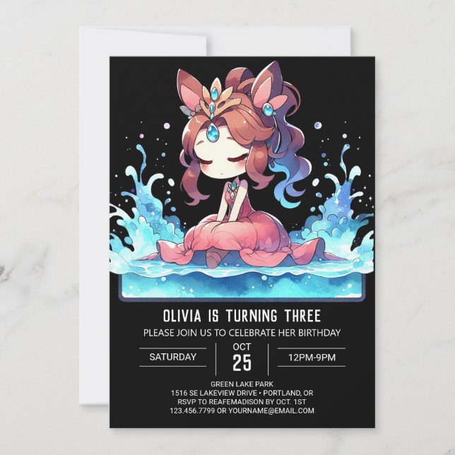 Invitación Boho Magical Princess Birthday (Anverso)