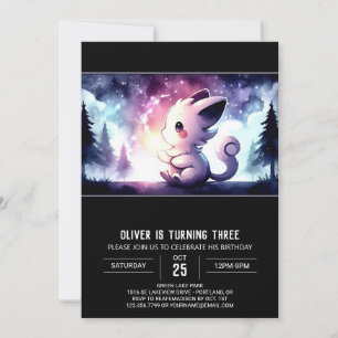 Invitación Boho Majestic Cat Cumpleaños