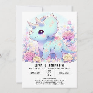 Invitación Boho Majestic Dinosaur Digital Birday