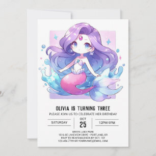 Invitación Boho Majestic Mermaid Cumpleaños