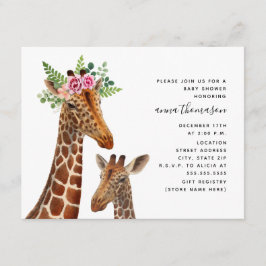 Invitación Boho Mama + Baby Giraffe Baby Shower