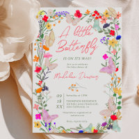 Boho mariposa pradera bebé de flores silvestres