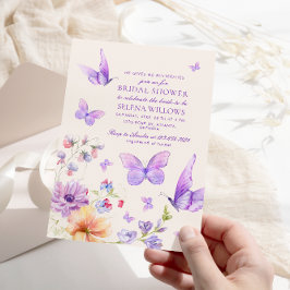 Invitación Boho Me Da Butterflies Ducha Morada Bridal