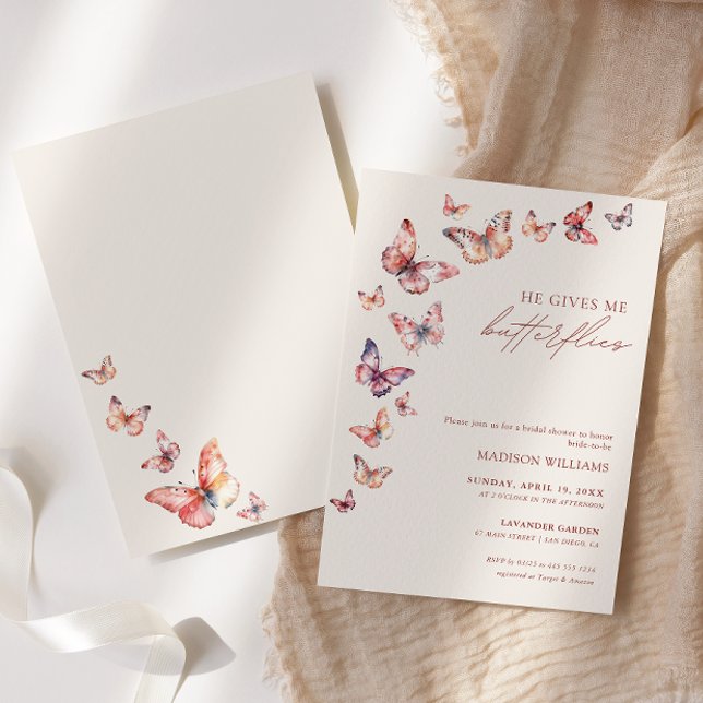 Invitación Boho Me Da Una Ducha De Novias De Mariposas (Subido por el creador)