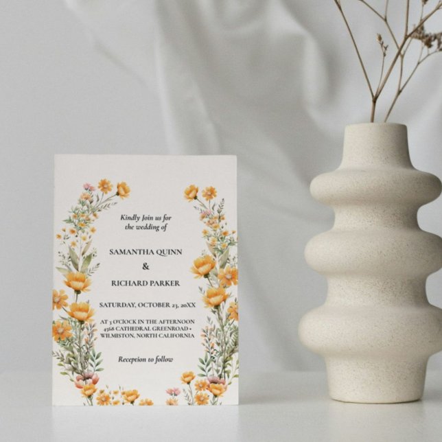 Invitación Boho Meadow Wildflower Eucalyptus Greenery Boda (Subido por el creador)