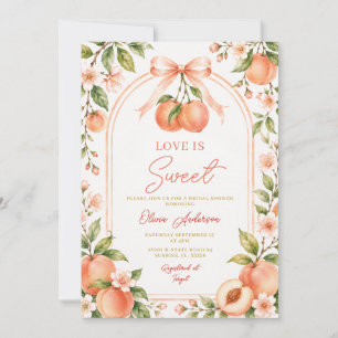 Invitación Boho Melocotón Lazo Amor es Dulce Despedida de Sol
