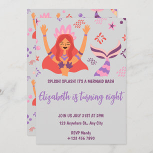 Invitación Boho Mermaid Birthday Invitation