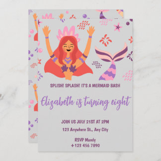 Invitación Boho Mermaid Birthday Invitation