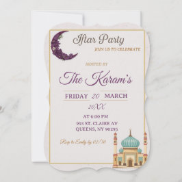 Invitación Boho  Minimalist Mosque Ramadan Iftar Party 