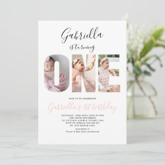 Invitación Boho Minimalist One Photo 1st Birthday