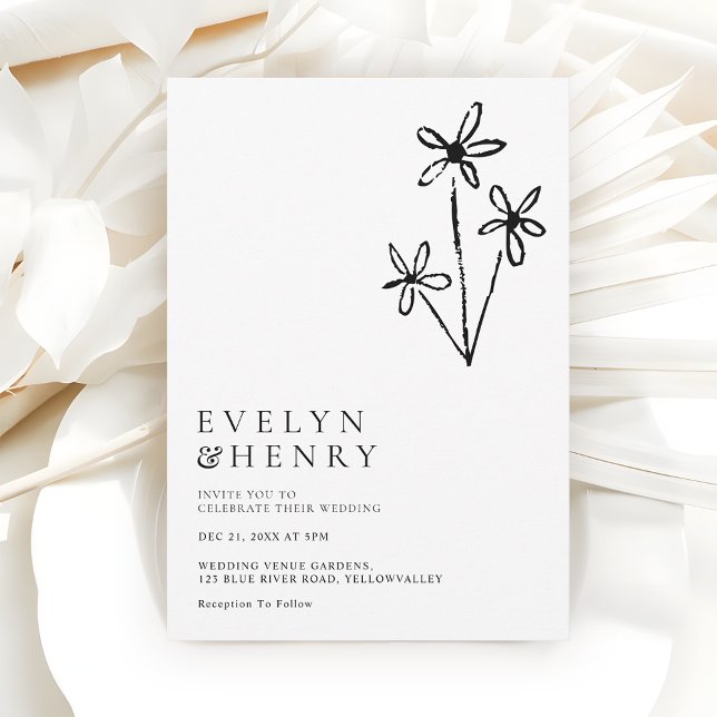 Invitación Boho Minimalist Simple Chic Wedding (Subido por el creador)