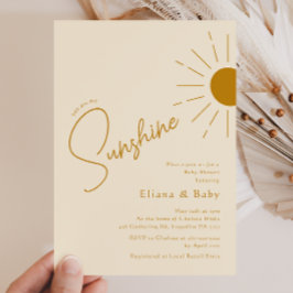 Invitación Boho minimalista Eres Mi Baby Shower Sunshine