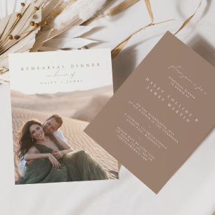 Invitación Boho Minimalista guión foto ensayo cena