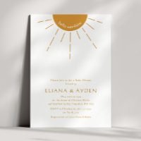 Boho minimalista Hola Parejas Sunshine Baby Shower