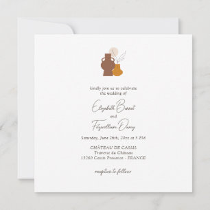Invitación Boho Minimalista Vases Boda