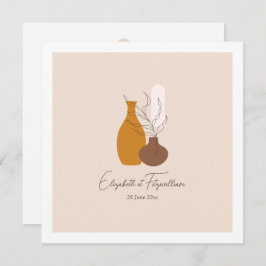 Invitación Boho Minimalista Vases Plaza Boda