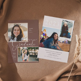 Invitación Boho mínimo moderno | Fiesta de fotografía de grad