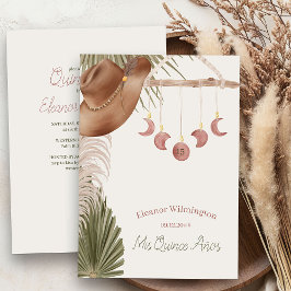 Invitación Boho Mis Quince Anos Rustic Quinceanera Occidental