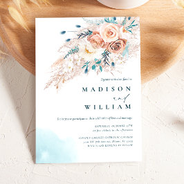 Invitación Boho Moda Beach Watercolor Boda