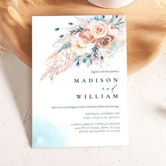 Invitación Boho Moda Beach Watercolor Boda (Subido por el creador)
