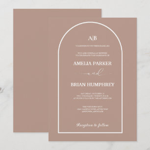 Invitación Boho Moda Boda Arco Moderno Boda Minimalista I