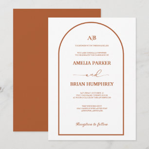 Invitación Boho Moda Boda Arco Moderno Boda Minimalista I