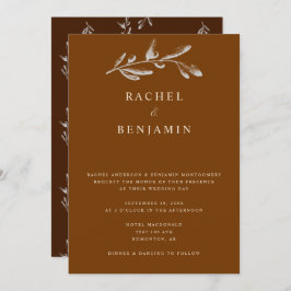 Invitación Boho Moda Boda Elegant Terracotta Botanica