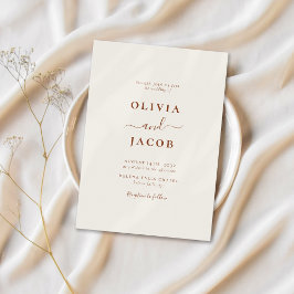Invitación Boho Moda Bohemian Cream Script Boda