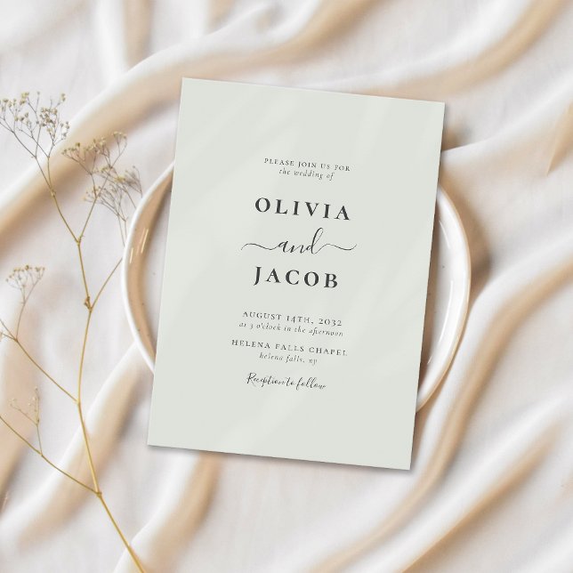 Invitación Boho Moda Bohemian Sage Green Calligraphy Boda (Subido por el creador)