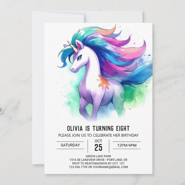 Invitación Boho-moda Boho Digital Horse Cumpleaños (Anverso)