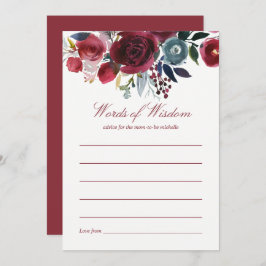 Invitación Boho Moda burgundy y la marina Baby Shower Advice