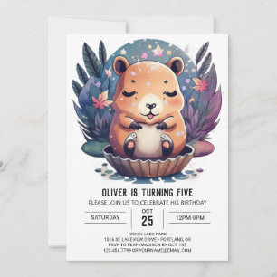 Invitación Boho Moda Capybara Dream Cumpleaños
