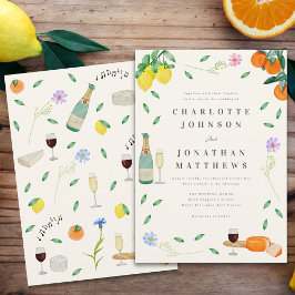 Invitación Boho Moda Citrus Boda de verano ruso