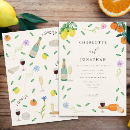 Invitación Boho Moda Citrus Boda de verano ruso