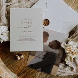 Invitación Boho Moda Cream Bohemian Casual Photo Boda