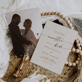 Invitación Boho Moda Crema Bohemiana Foto Boda español