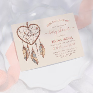Invitación Boho Moda Dream Catcher Tribal Baby Shower ruso