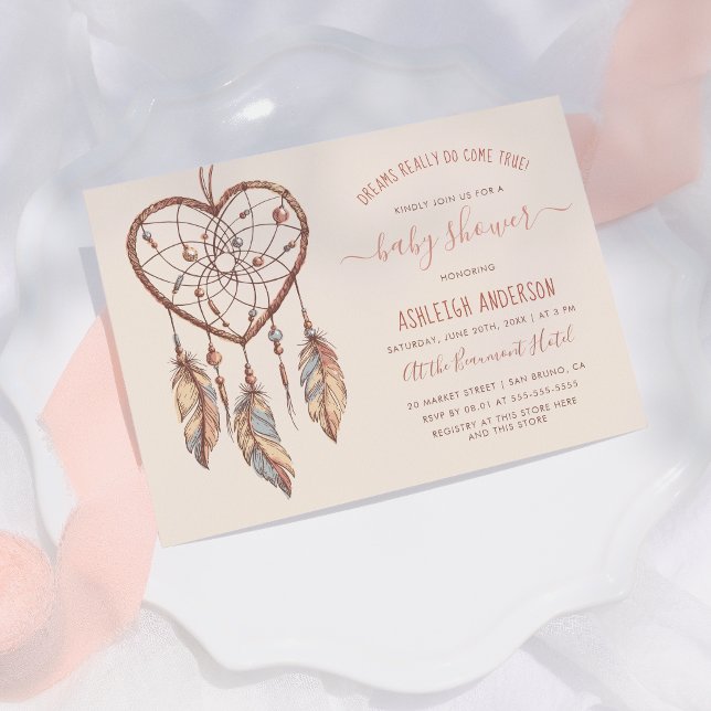 Invitación Boho Moda Dream Catcher Tribal Baby Shower ruso (Subido por el creador)
