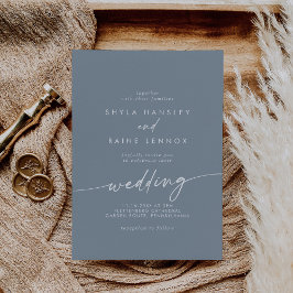 Invitación Boho Moda Dusty Blue Boda