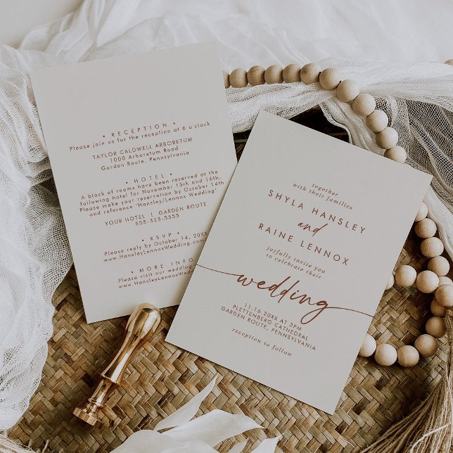 Invitación Boho Moda El frente de la crema bohemia y el Boda  (Subido por el creador)