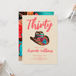 Invitación Boho Moda Floral 30 cumpleaños