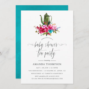 Invitación Boho Moda Floral Baby Shower Tea Fiesta