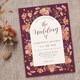 Invitación Boho Moda Floral Fall Wedding