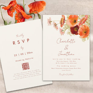 Invitación Boho Moda Floral Fall Wedding